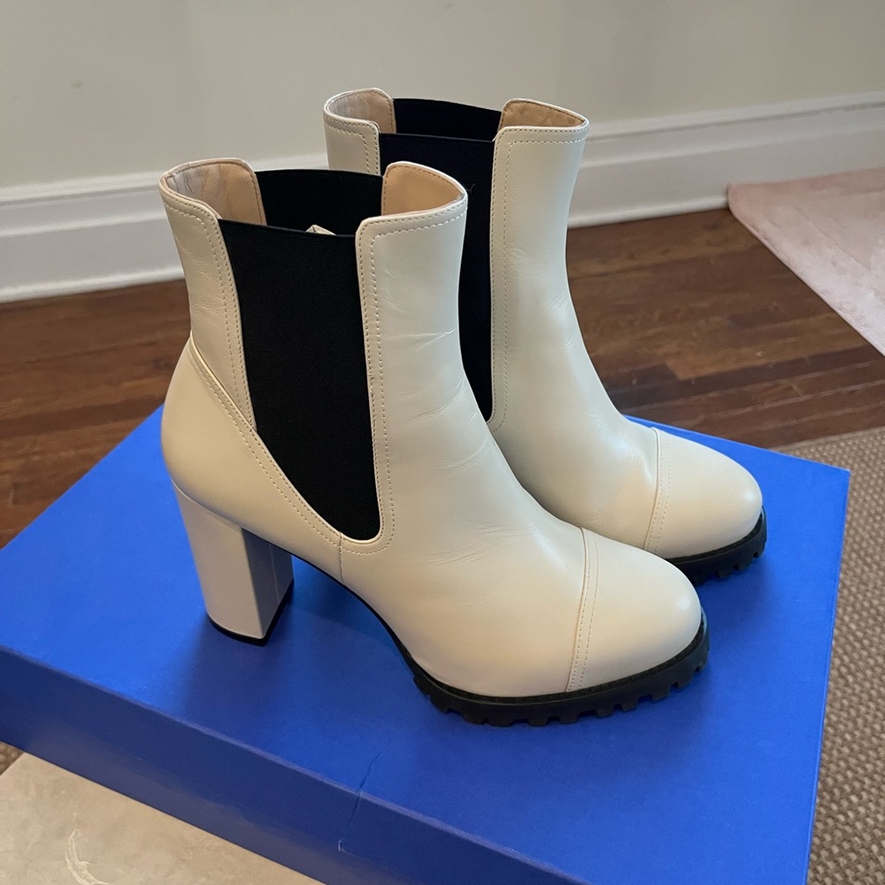 Off white Stuart Weitzman boots.